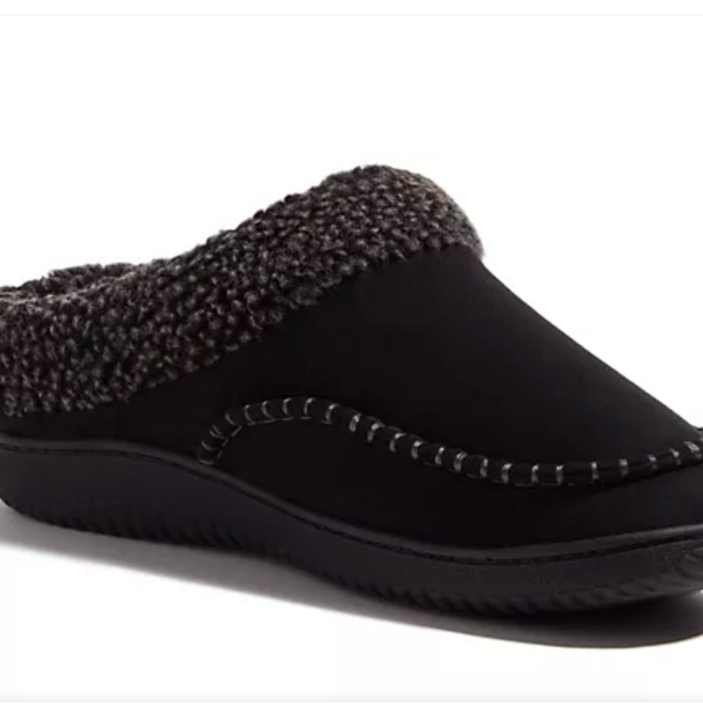 Dearfoams “Total Comfort” Men’s Berber Cuff Memory Foam In Coffee , Size9-10,New